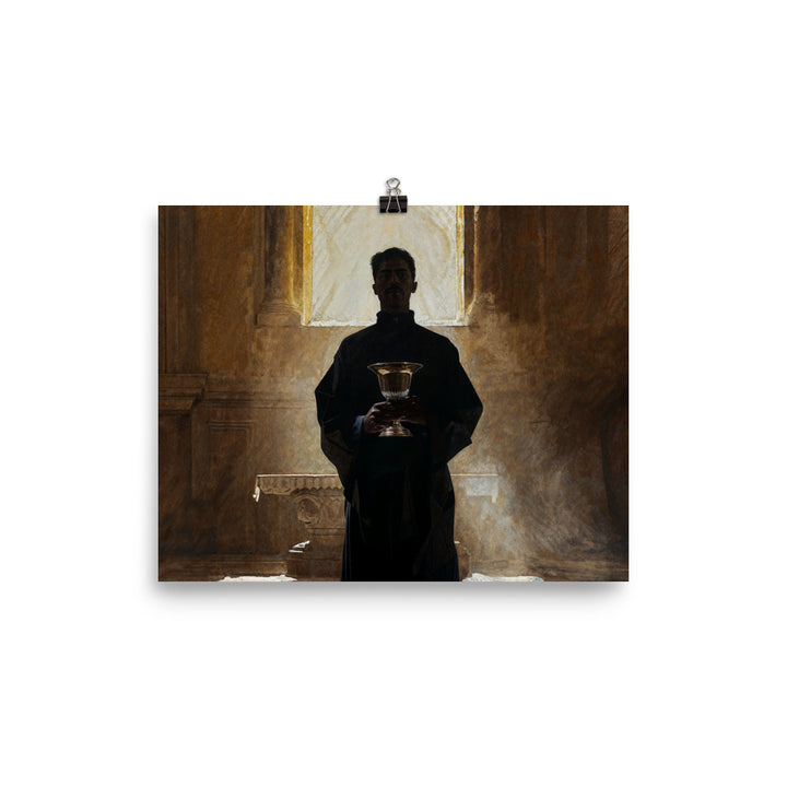 "Bishop Holding Chalice" Christian Poster (Style 01)